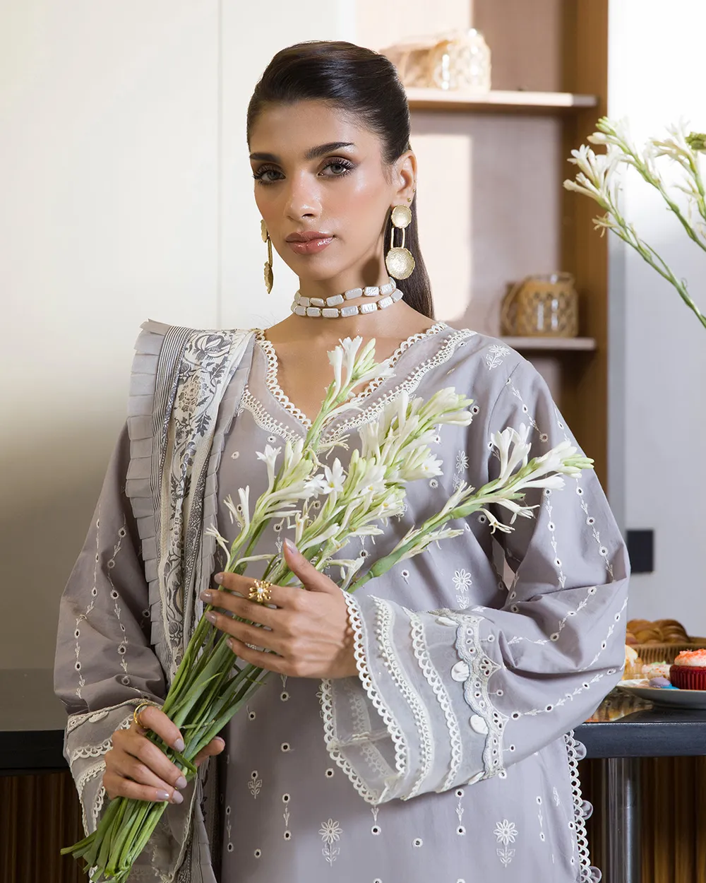 Muted Mauve Chikankari Suit