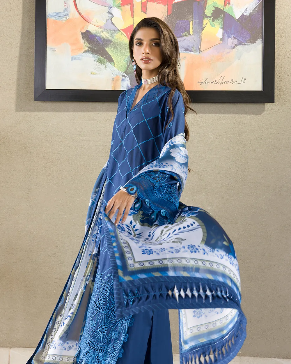 Deep Teal Embroidered Suit