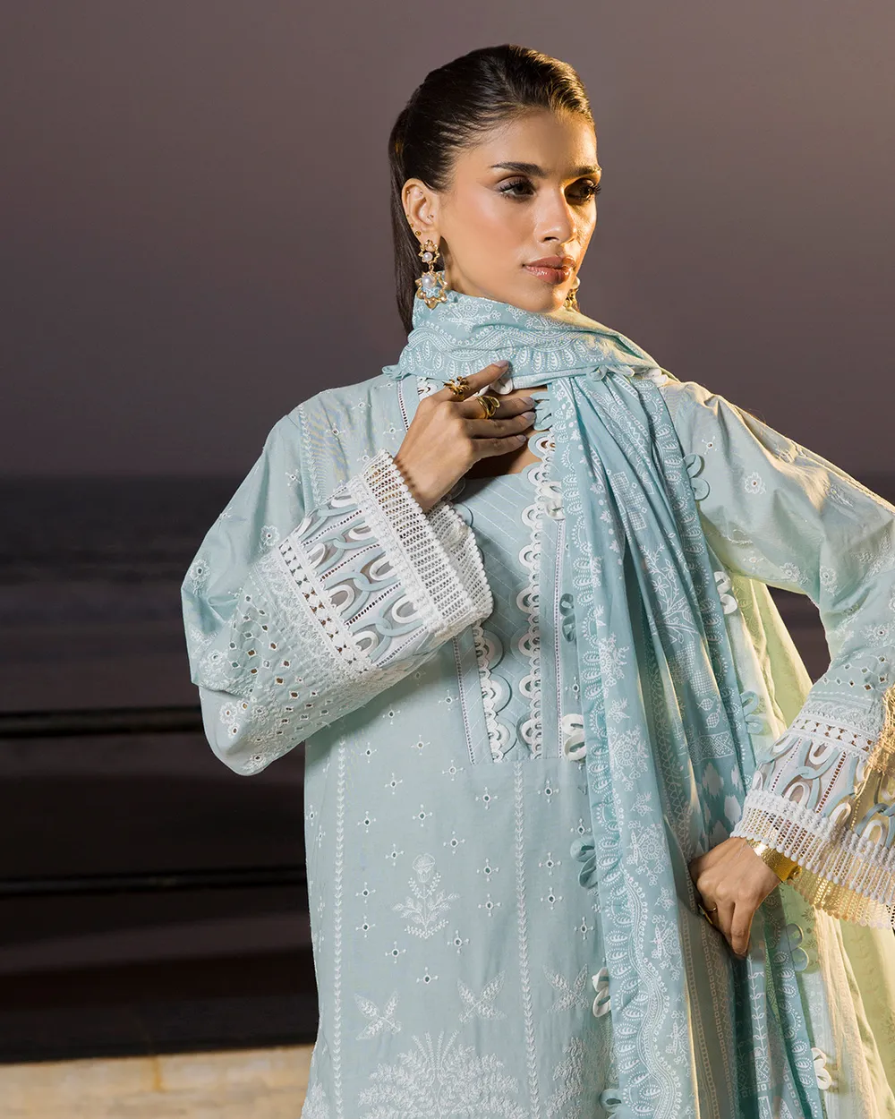 Mint Green Floral Suit